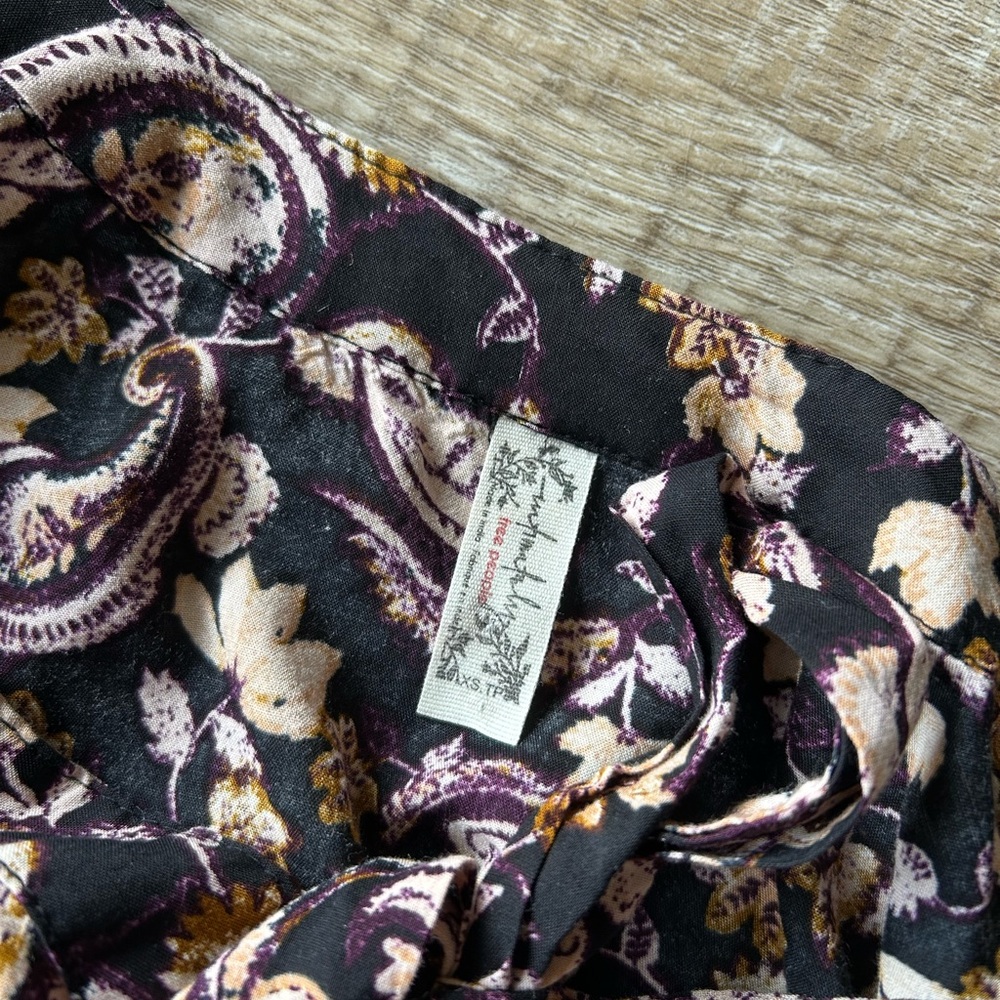 Free People Call Me Later Bodysuit Top Women’s XS Casual Paisley Printed EUC - Picture 5 of 10